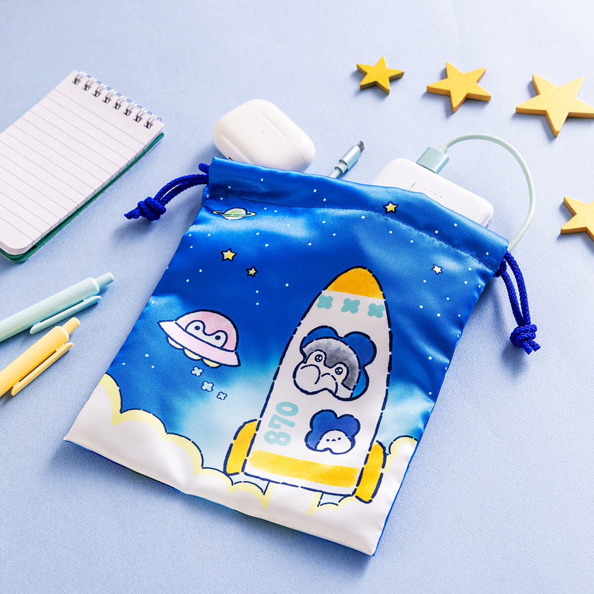コウペンちゃん 宇宙のはなまるミッションなほどよいサイズの巾着