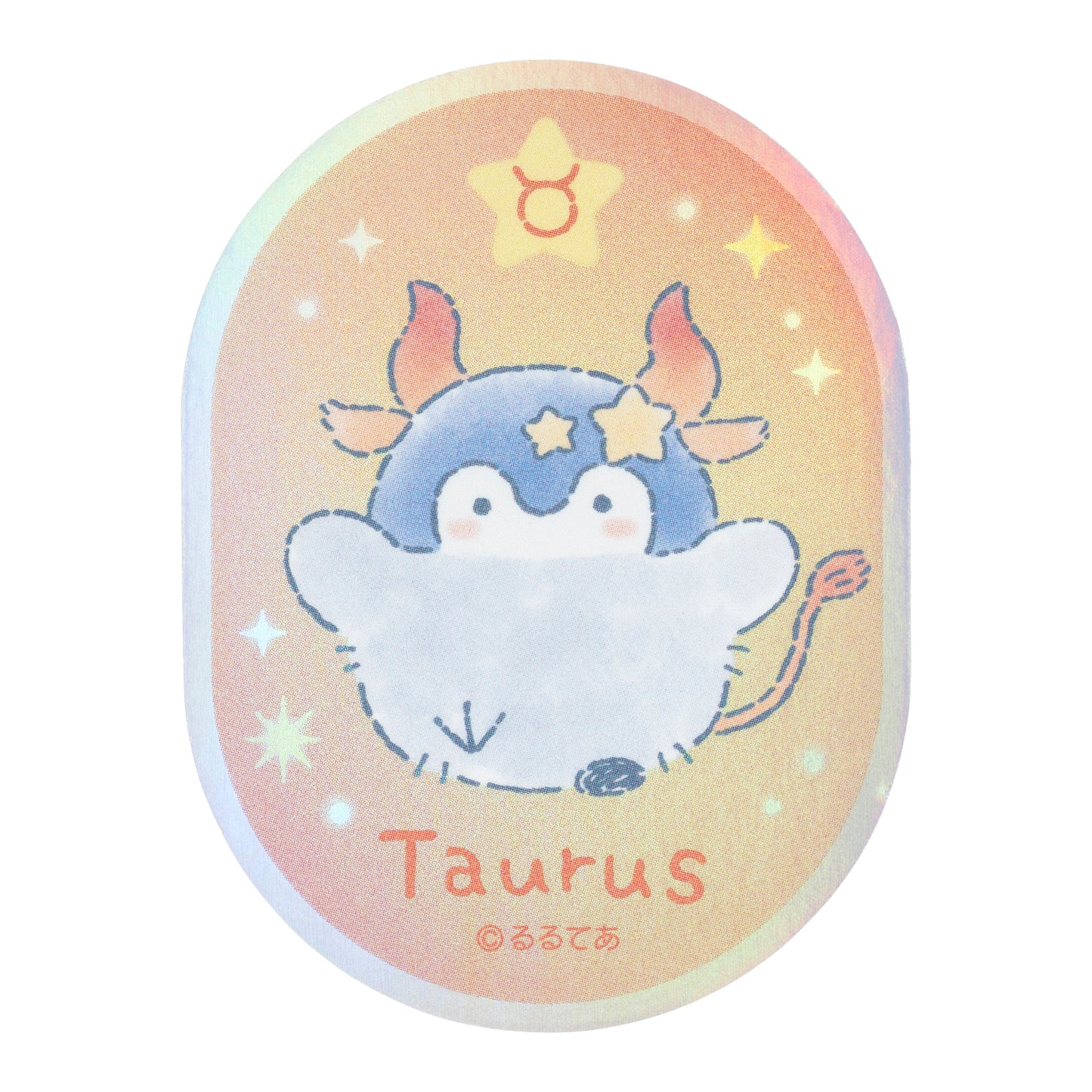 コウペンちゃん 君をみまもる星座なスマホに貼れるサイズのオーロラステッカー（おうし座）