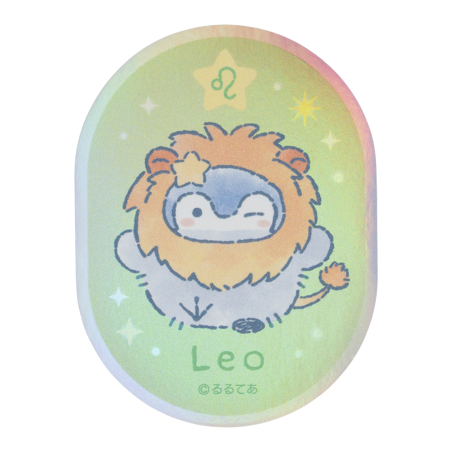 コウペンちゃん 君をみまもる星座なスマホに貼れるサイズのオーロラステッカー（しし座）