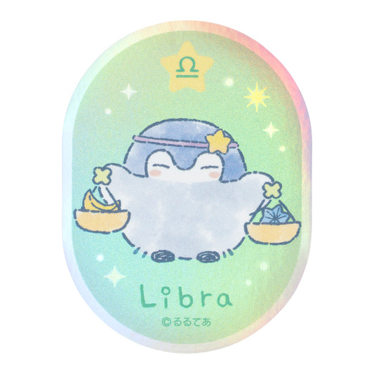 コウペンちゃん 君をみまもる星座なスマホに貼れるサイズのオーロラステッカー（てんびん座）