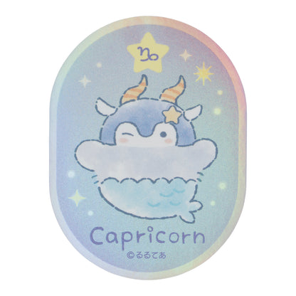 コウペンちゃん 君をみまもる星座なスマホに貼れるサイズのオーロラステッカー（やぎ座）