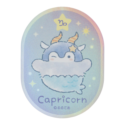 コウペンちゃん 君をみまもる星座なスマホに貼れるサイズのオーロラステッカー（やぎ座）
