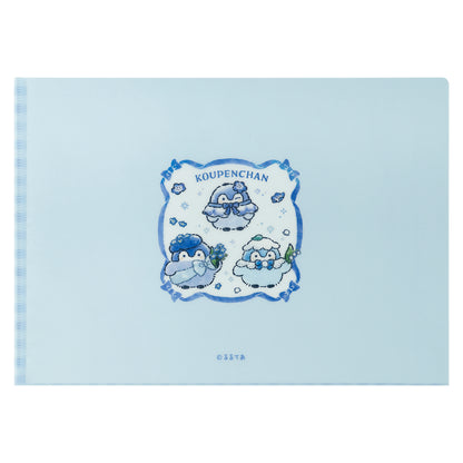 코우펜짱 하나마루 하늘빛 부케 클리어 파일 (블루 체크)