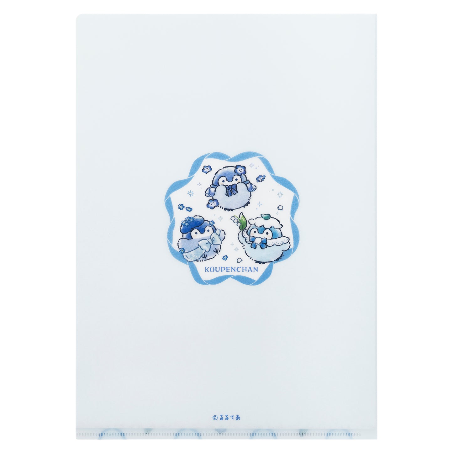 코우펜짱 하나마루 하늘빛 부케 클리어 파일 (리본 패턴)