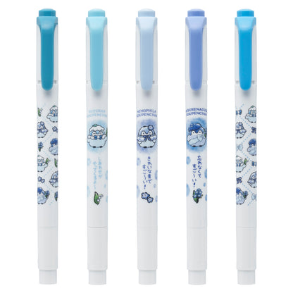 Koupen-chan Hanamaru Sky Blue Bouquet Mildliner Happy Blue 5 Color Set