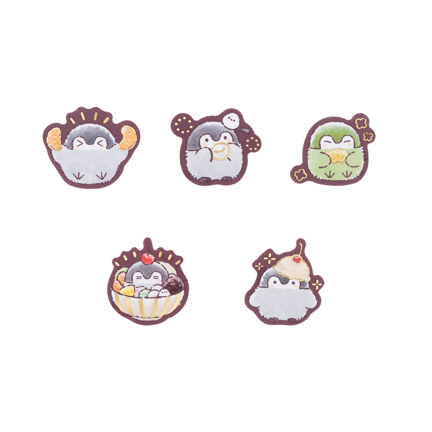 Koupen-chan Hanamaru Anmitsu Shop Sparkling Foil Flake Stickers