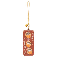 Koupen-chan I've become natto! Key chain with wooden bell (straw natto fan)