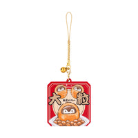 Koupen-chan I've become natto! Key chain with wooden bell (large natto fan)