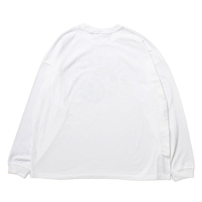 コウペンちゃん ビックシルエットL/S Tシャツ 地球 ホワイト