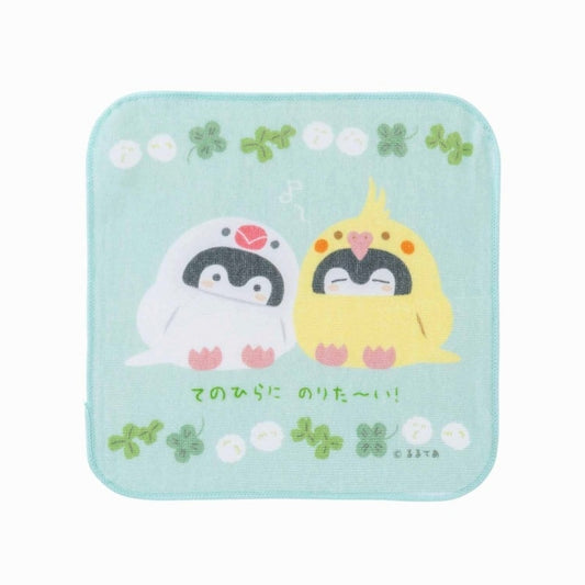 コウペンちゃん 文鳥ちゃんとオカメインコちゃんなハンドタオル