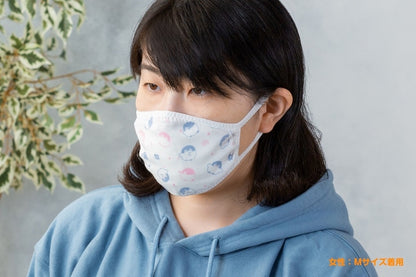コウペンちゃん 抗菌防臭加工なガーゼマスク Mサイズ（サクラとブルー）