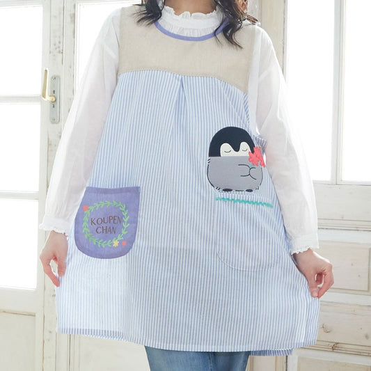 コウペンちゃん ナチュラルフラワータブリエエプロン