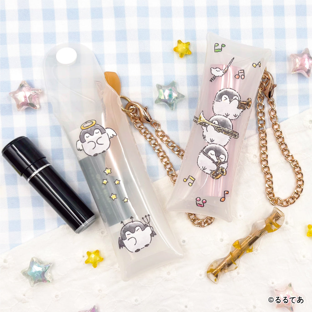 レア  缶バッジ ピローケース ストラップ クリアしおり 時計 ケース コウペンちゃん クリアリップケース（てんしとあくま） – コウペン