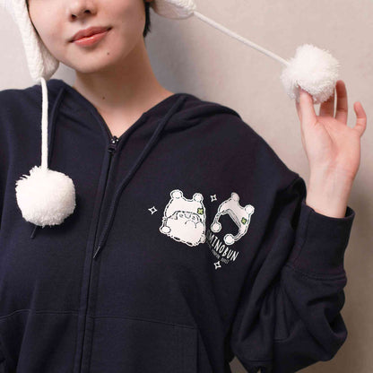 コウペンちゃん ZIPパーカー わた雪ぽんぽん ネイビー