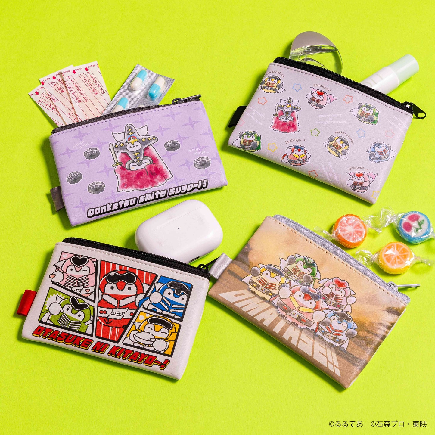 ゴレンジャー×コウペンちゃん 2個セットスクエアポーチ（おまたせ！）