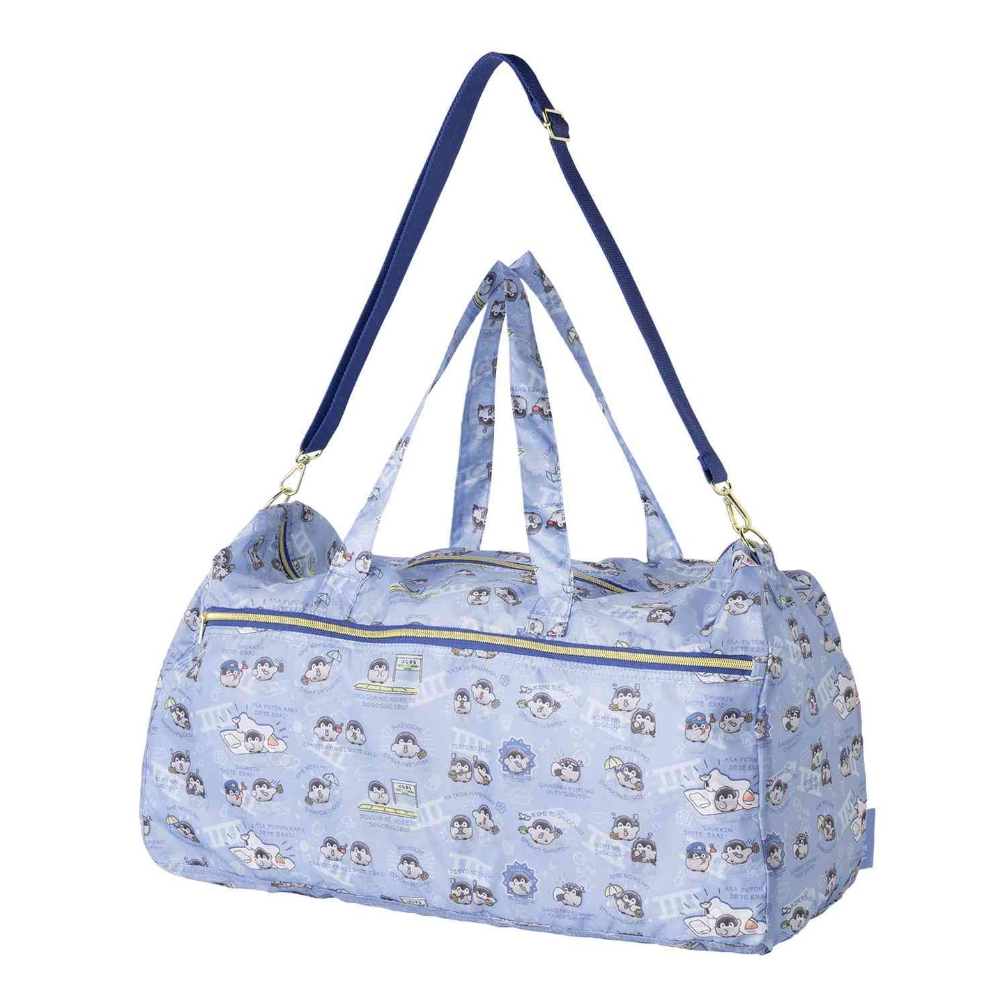 애니메이션 “Koupen-chan,코우펜짱,点赞鹅,正能量企鵝통학도 출장도 하나마루 라이프! 접이식 보스턴백