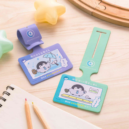 애니메이션 “Koupen-chan,코우펜짱,点赞鹅,正能量企鵝통학도 출장도 하나마루 라이프! 기차 여행 소형 수하물 태그