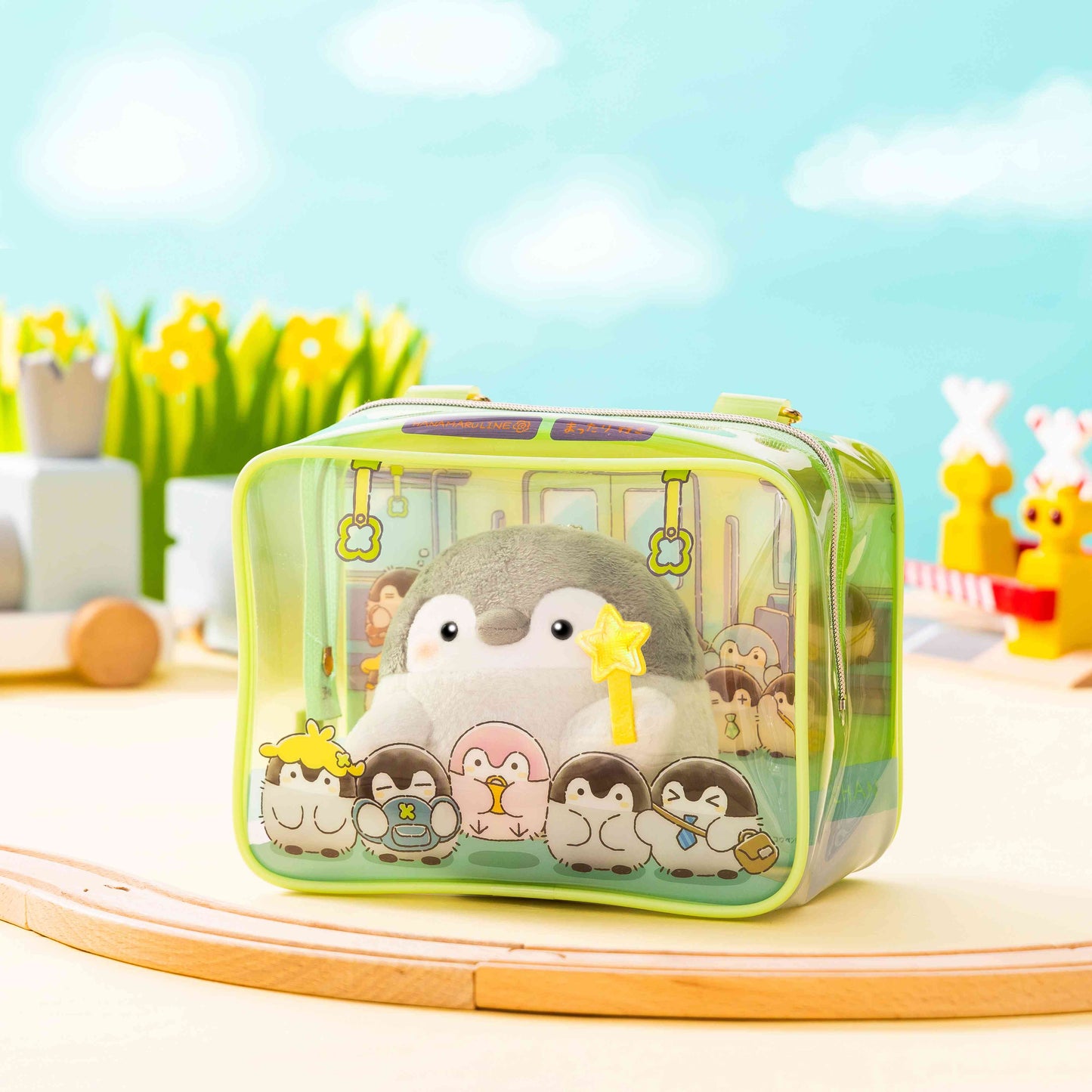 애니메이션 “Koupen-chan,코우펜짱,点赞鹅,正能量企鵝통학도 출장도 하나마루 라이프! Koupen-chan,코우펜짱,点赞鹅,正能量企鵝마스코트가 여기 있어요! 마닌 기차 마스코트 파우치