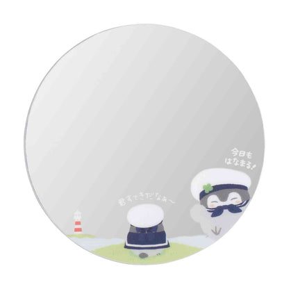 正能量企鵝 迷你壓克力鏡子附航海袋