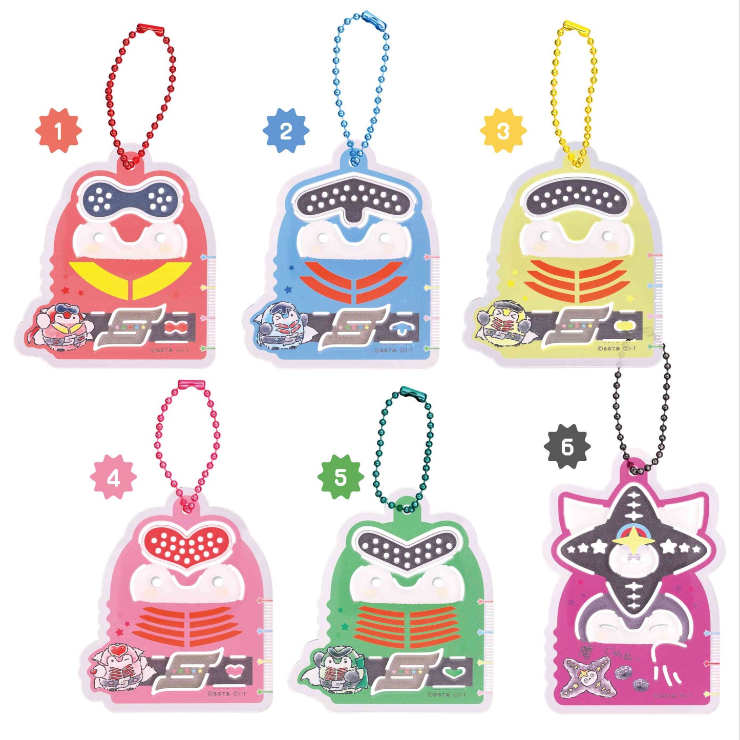 ゴレンジャー×コウペンちゃん テンプレートキーホルダー　1BOX6個入