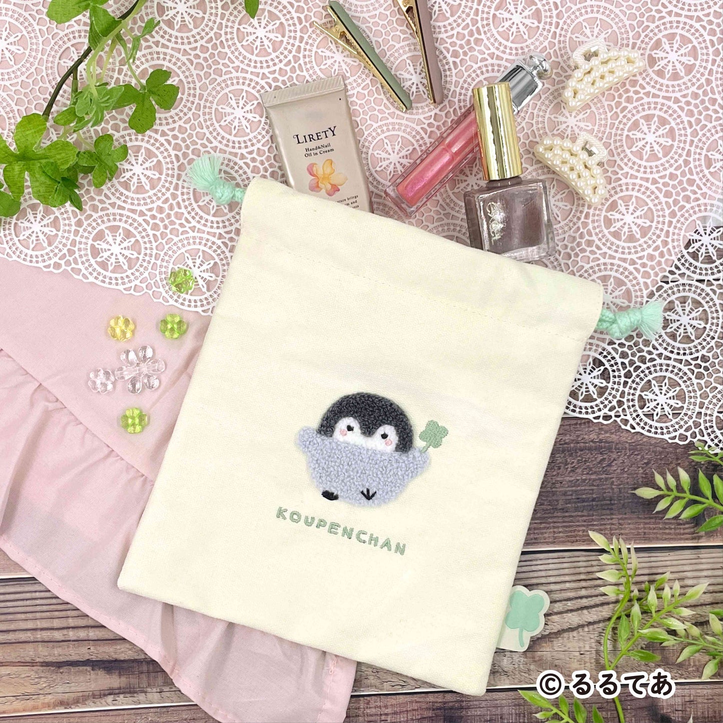 コウペンちゃん 巾着 ふんわりパステル