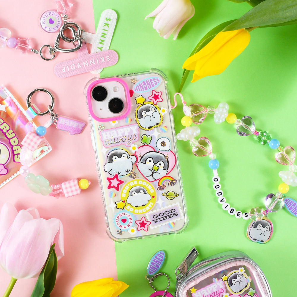 スマホケースiPhone14 しーちゃんベービュ◌ ͙❁˚ iPhoneケース】 ウェーブフレームクリア Mezzo Piano HEART PATTERN